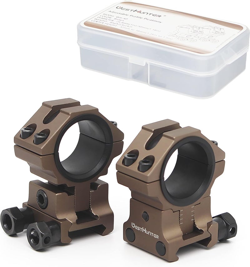 WestHunter Optics Adjustable Height Picatinny Scope Rings, 1 Inch 30 mm Precision Scope Mount | 6 Colors - Image 1
